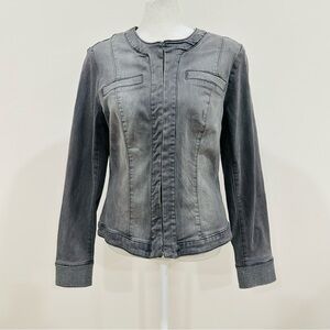 NWT WHBM Denim‎ Stylist Jacket Gray with Crystal Embellishment, Size 8